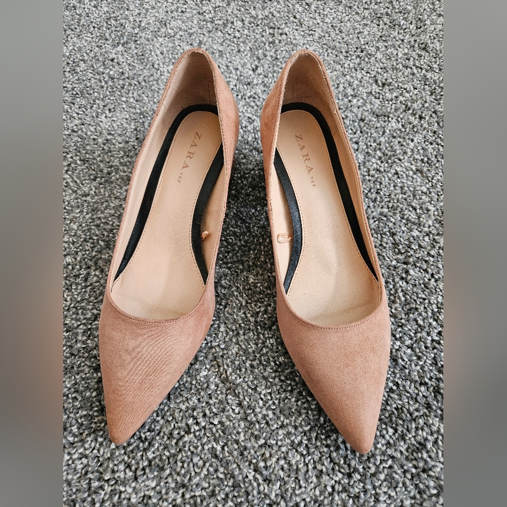 ZARA Suede Heels - EUR Size: 39